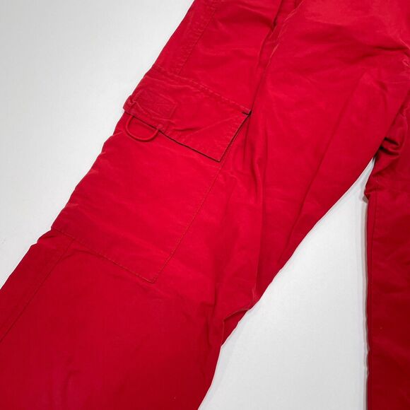 Vintage Abercrombie Pants Boys Size 16 Red Cargo Ankle Zip Straight Leg Y2K - Picture 4 of 10
